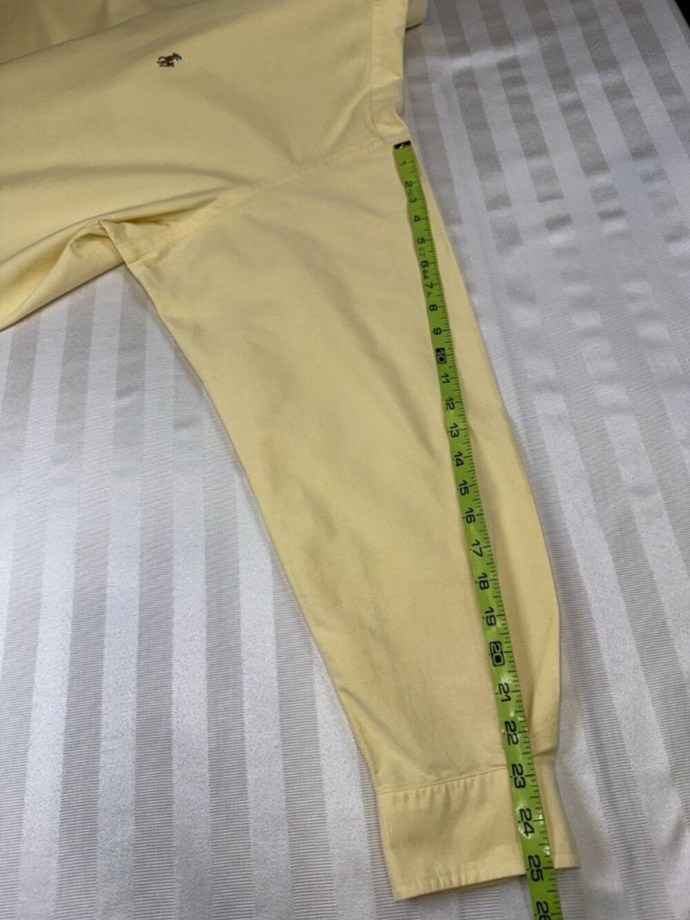 Ralph Lauren Mens XL Blake Button Down Oxford Shirt Yellow Long Sleeve Pony - Picture 7 of 15